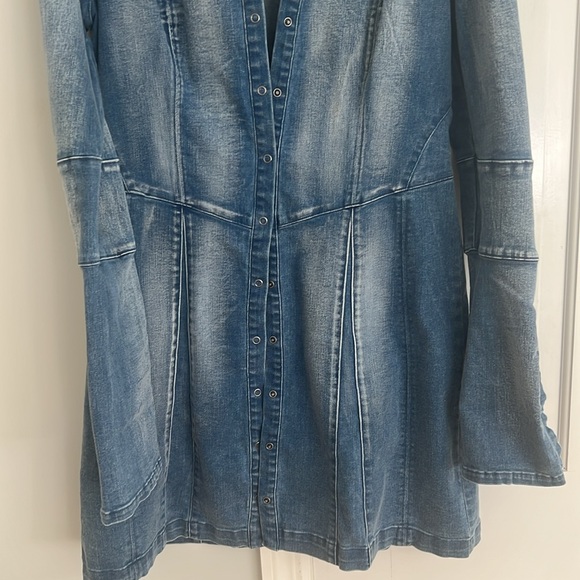 Free People Blue Long Sleeve Shirt Dress - Picture 15 of 16